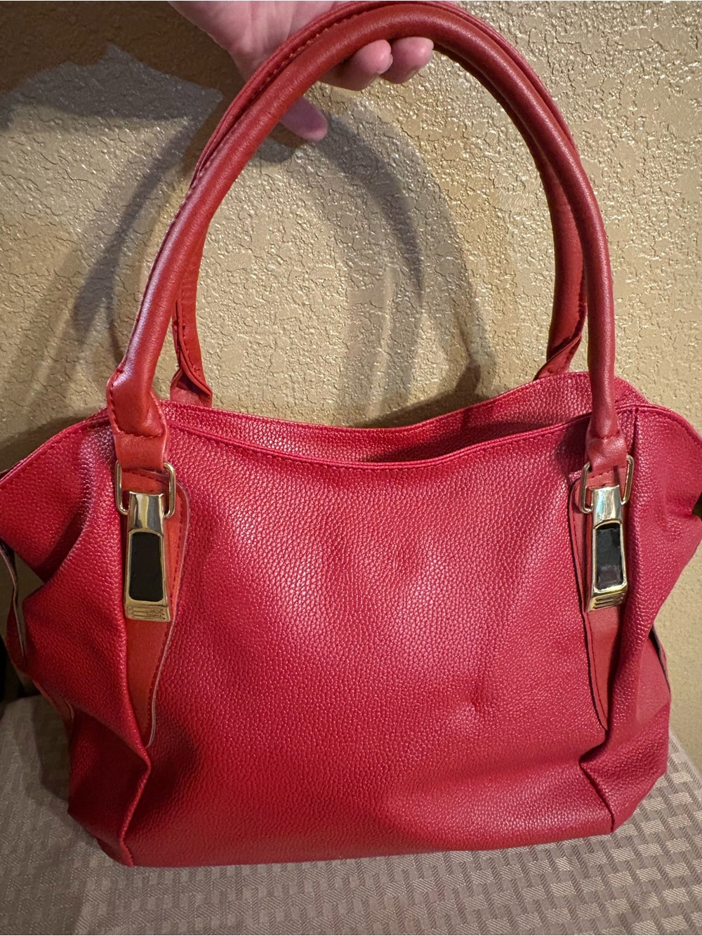 Red Women's Structured Tote Bag